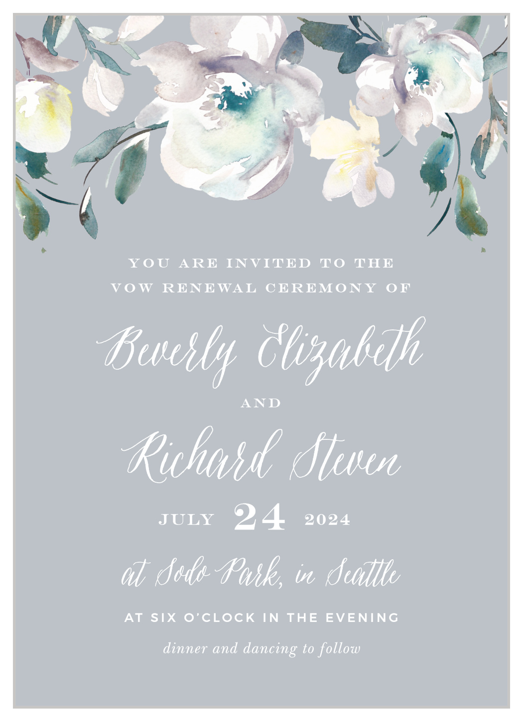 Alluring Blooms Vow Renewal Invitations