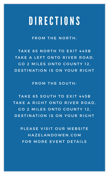 Help guide your family and friends to your venue with ease using our Construction Cubes Bar Mitzvah Direction Cards.