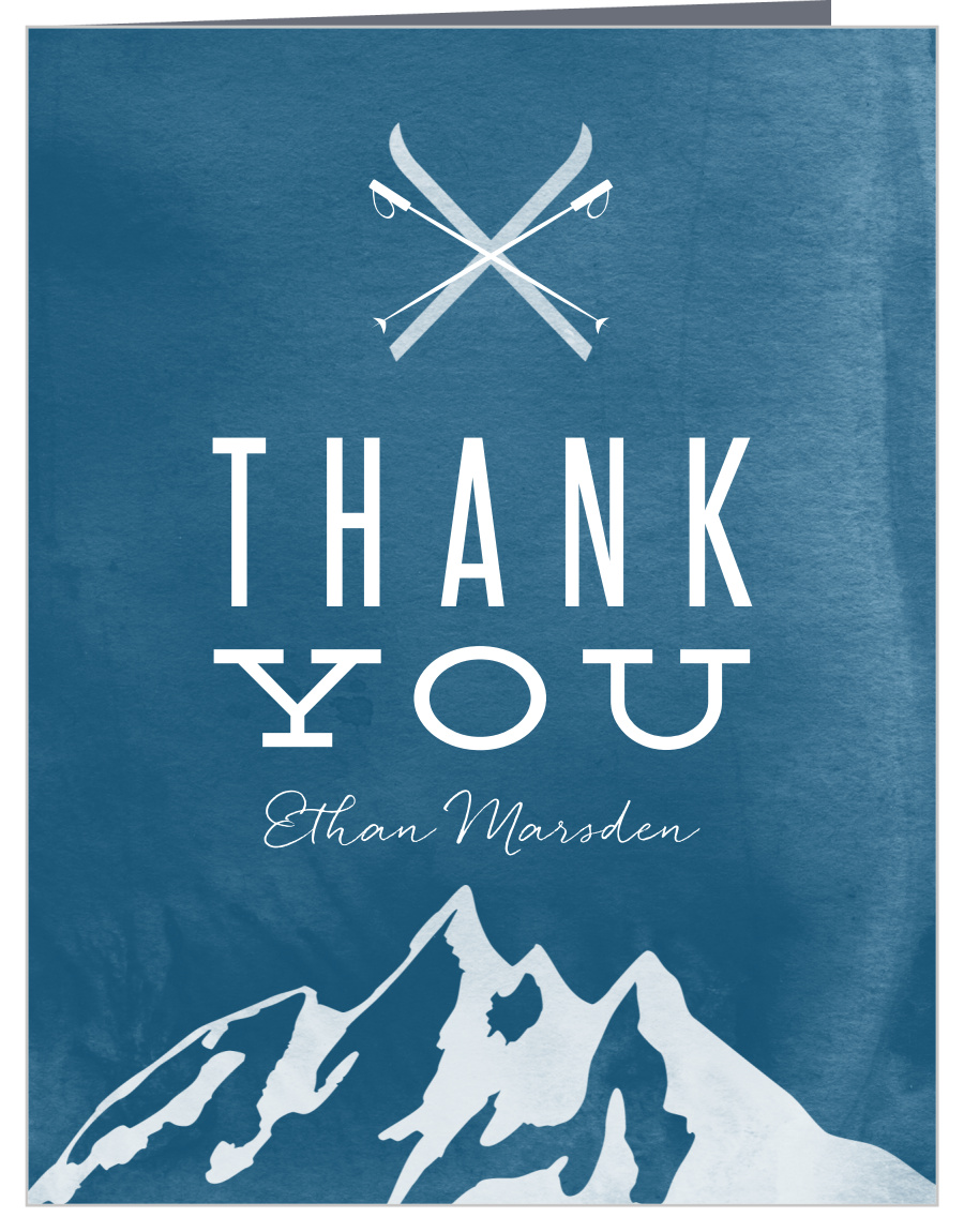 Ski Mountain Bar Mitzvah Thank You Cards