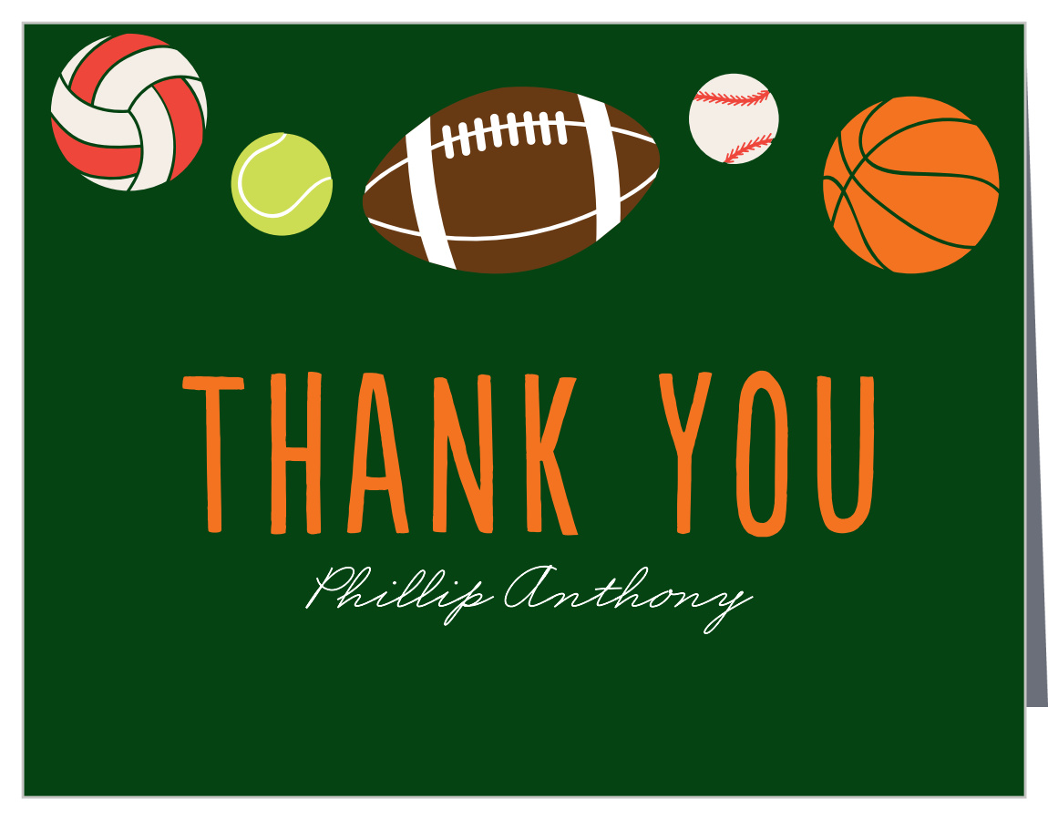Sports Frenzy Bar Mitzvah Thank You Cards
