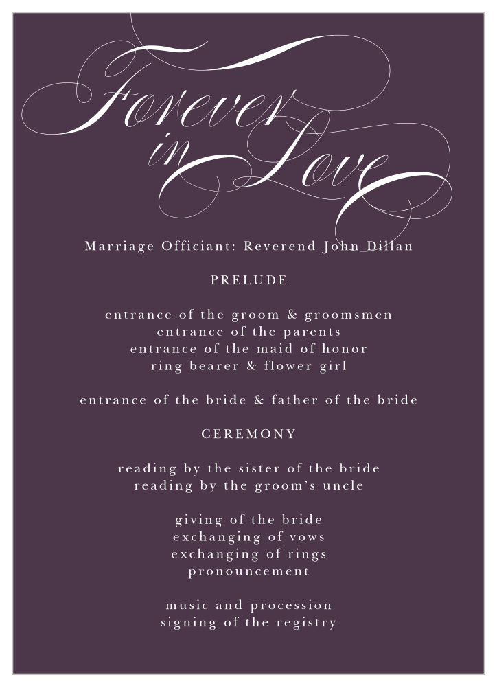 Scripted Love Wedding Programs