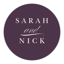 Customize the Scripted Love Stickers with your names in a romantic typeface. 