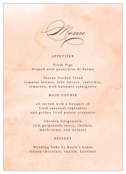 Let family and friends know what mouthwatering foods will be served at your reception with our Have & to Hold Wedding Menus.