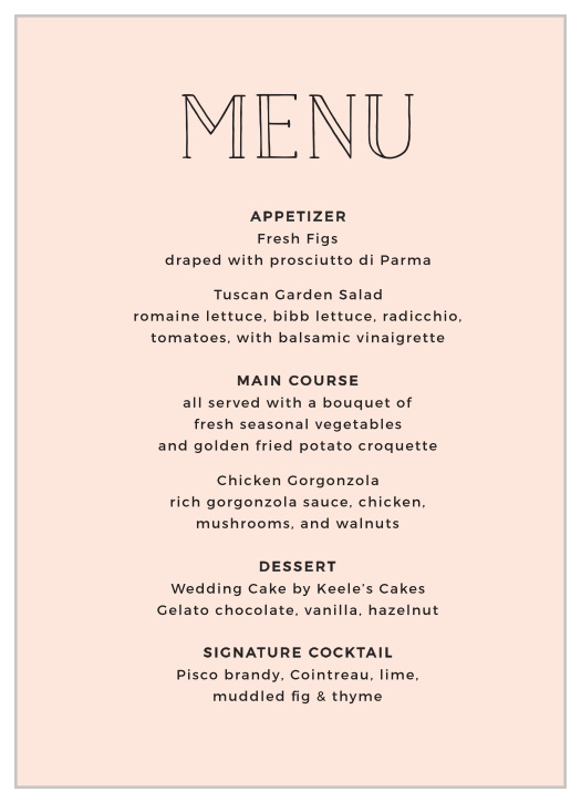 Wedding Menus | Design Your Menu Cards Instantly Online!