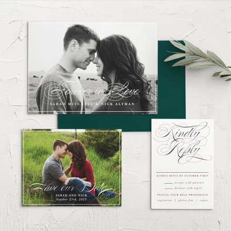 Scripted Love Wedding Invitations