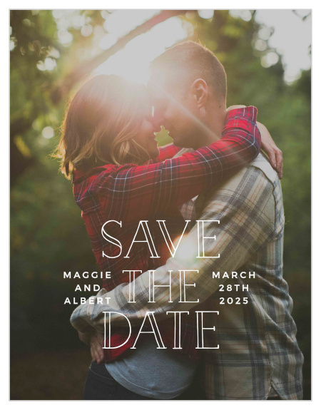 Make sure that your friends and family know about your special day with our Photographic Love Save-the-Date Cards.