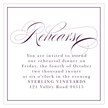 Our Scripted Love Rehearsal Cards ensure that every cherished guest who needs to be at your rehearsal dinner will have it marked in their calendars.