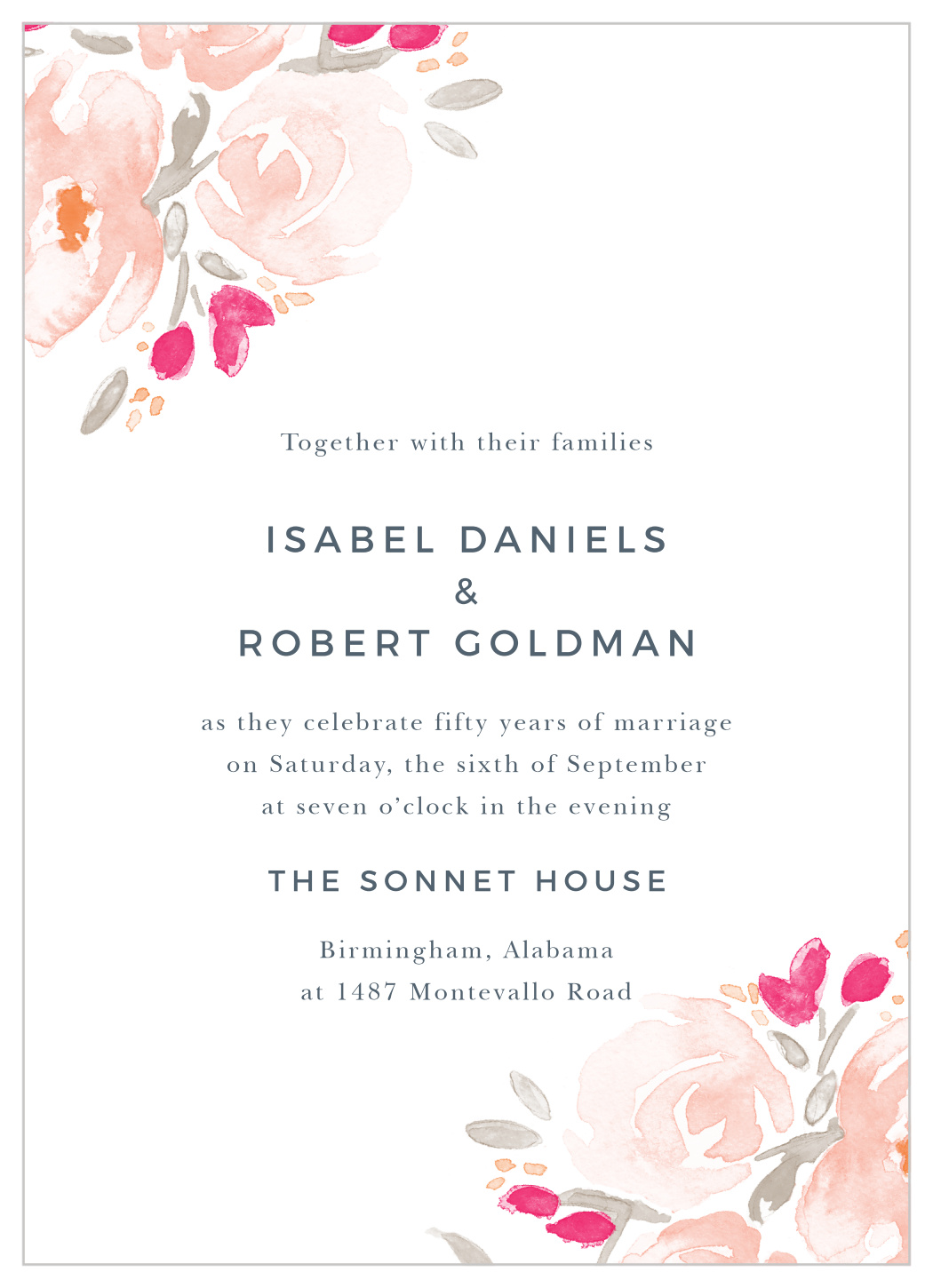 Adorning Bouquet Vow Renewal Invitations