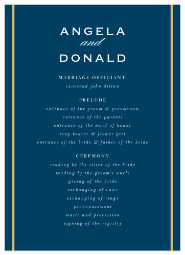 Keep your family and friends informed on what's happening during your wedding ceremony with our Perfect Frame Wedding Programs.