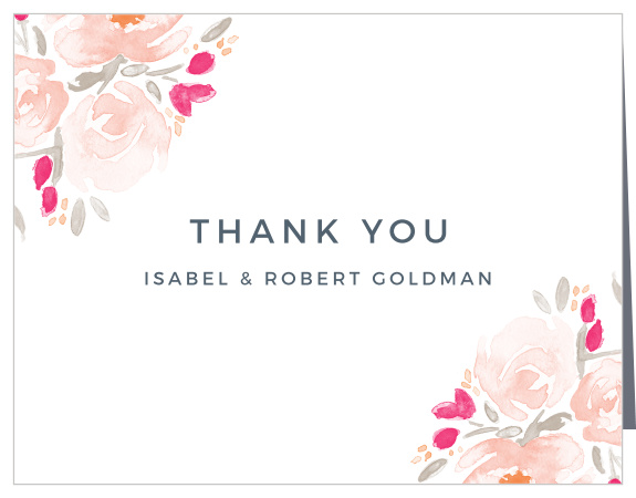 Thank your guests for a magical night of love and romance with our Adorning Bouquet Vow Renewal Thank You Cards!