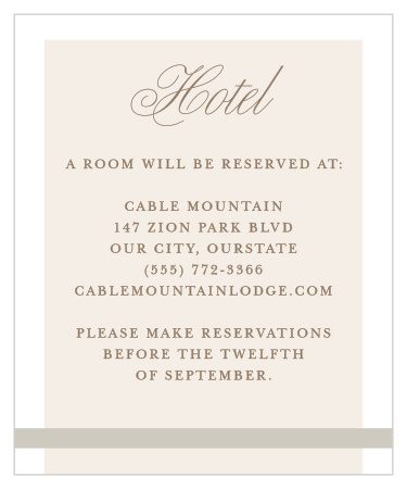 Help prepare your guests on where to stay with our Modern Memories Accommodation Cards.