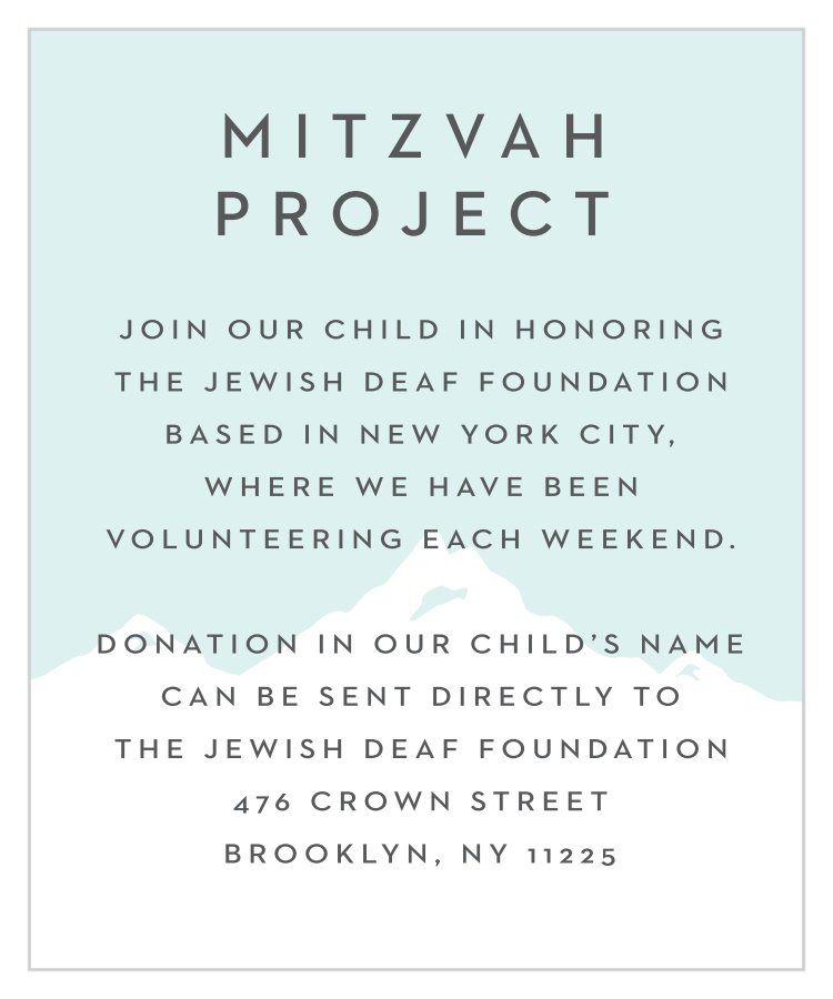 Winter Skiing Bar Mitzvah Project Cards