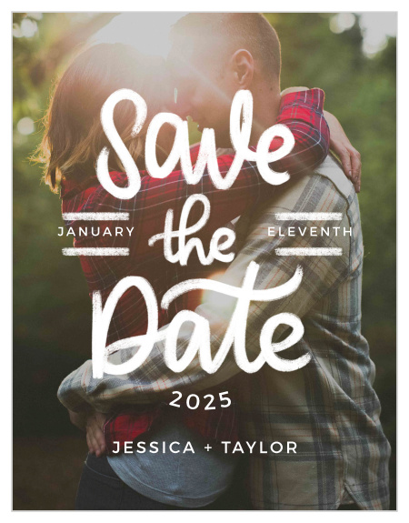 Featuring a fun, contemporary design, our Charming Chalkboard Save-the-Date Cards are the perfect way to let your loved ones know your wedding is coming up!