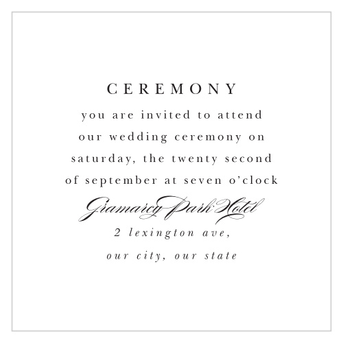 You'll love the sophisticated minimalism of our Classic Photo Rehearsal Cards! 