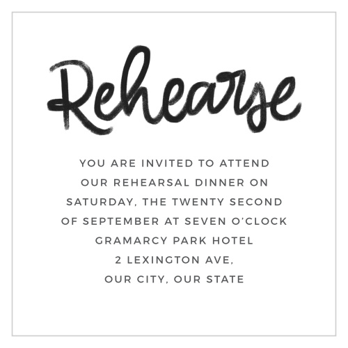 Our Charming Chalkboard Rehearsal Cards let your guests know exactly where to be for the rehearsal in a beautiful, modern way. 