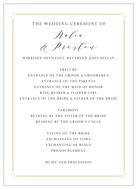 Our Country Estate Wedding Programs are a perfectly classic way to make your wedding a memorable experience.