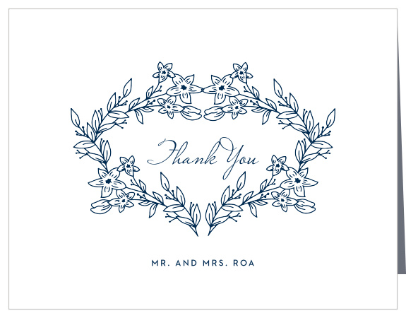 While the exterior of our Blossoming Heart Vow Renewal Thank You Cards provides a stunning first look, we've reserved plenty of space inside for you to personalize each card to each guest.