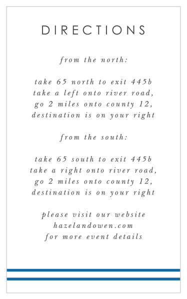 Guide your family and friends every step of the way to the venue with our Navy Star Bar Mitzvah Direction Cards.