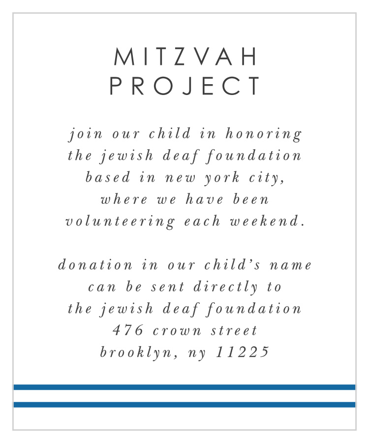 Navy Star Bar Mitzvah Project Cards