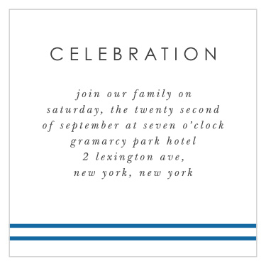 Inform your family and friends of the when and where of the big day with our Navy Star Bar Mitzvah Reception Cards.