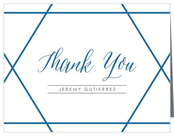 Express gratitude towards your family and friends for their support on your child's coming of age ceremony with our Navy Star Thank You Cards.