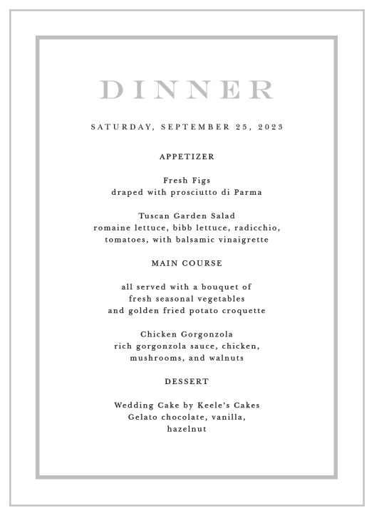 Make an elegant impression with our Monogram Square Wedding Menus. 