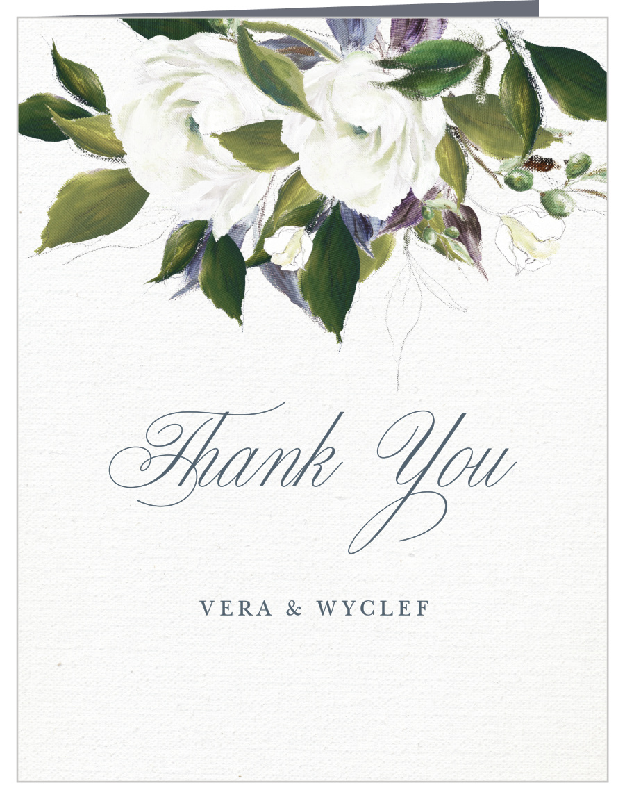 Elegant Florals Vow Renewal Thank You Cards