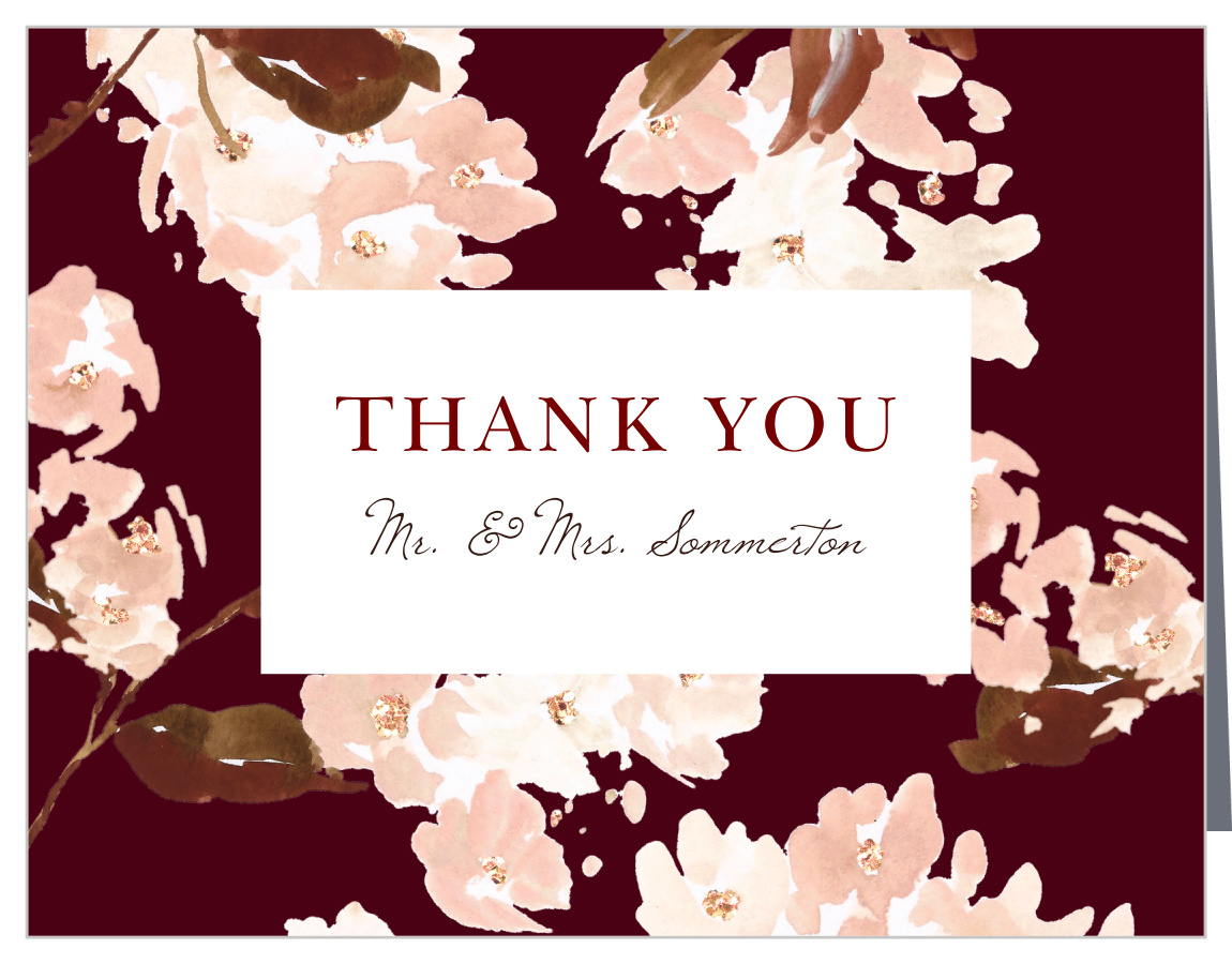 Ornate Autumn  Vow Renewal Thank You Cards