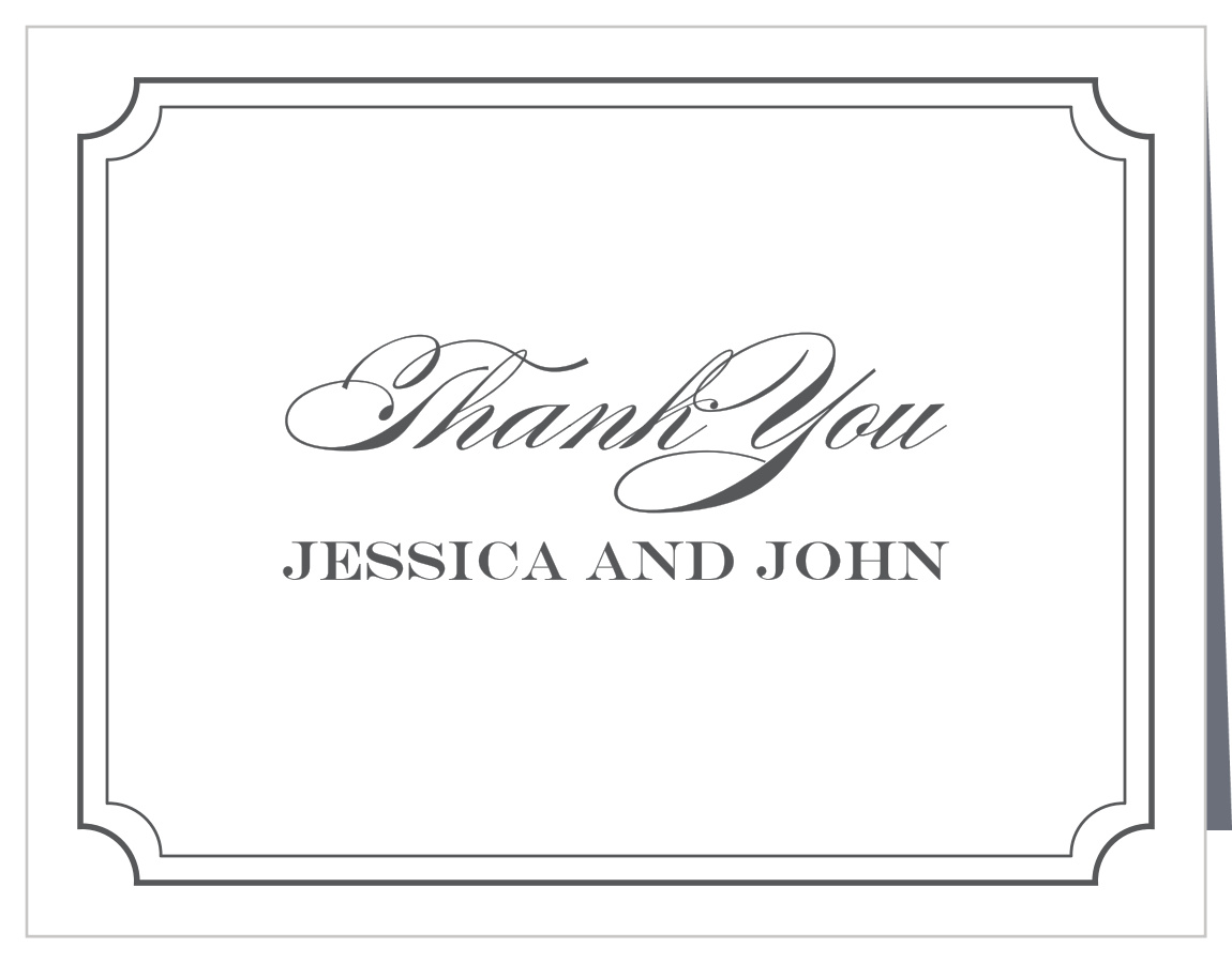 Refined Border Vow Renewal Thank You Cards by Basic Invite