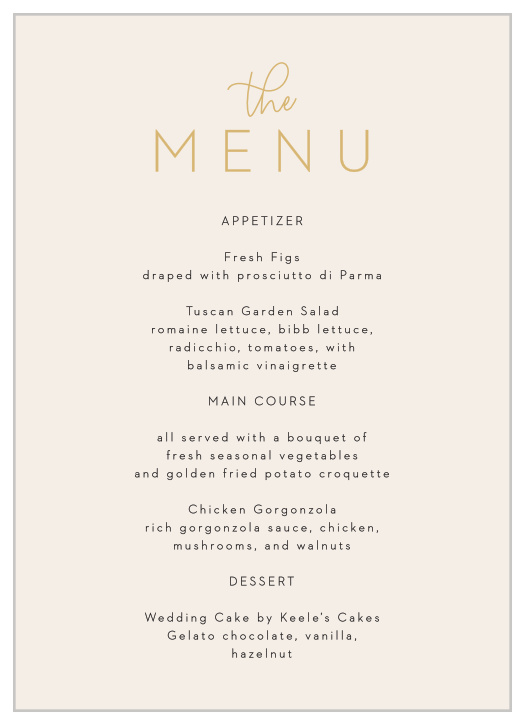 Wedding Menus | Design Your Menu Cards Instantly Online!