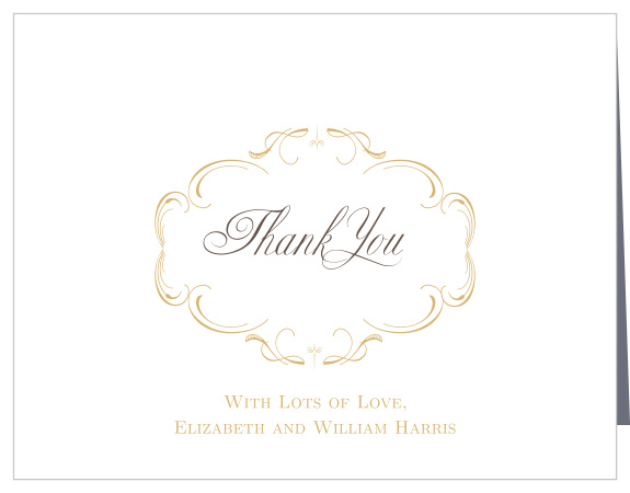 Our breathtaking Victorian Flourish Vow Renewal Thank You Cards are precisely what you need to carry your message of gratitude into the hearts and homes of your loved ones.