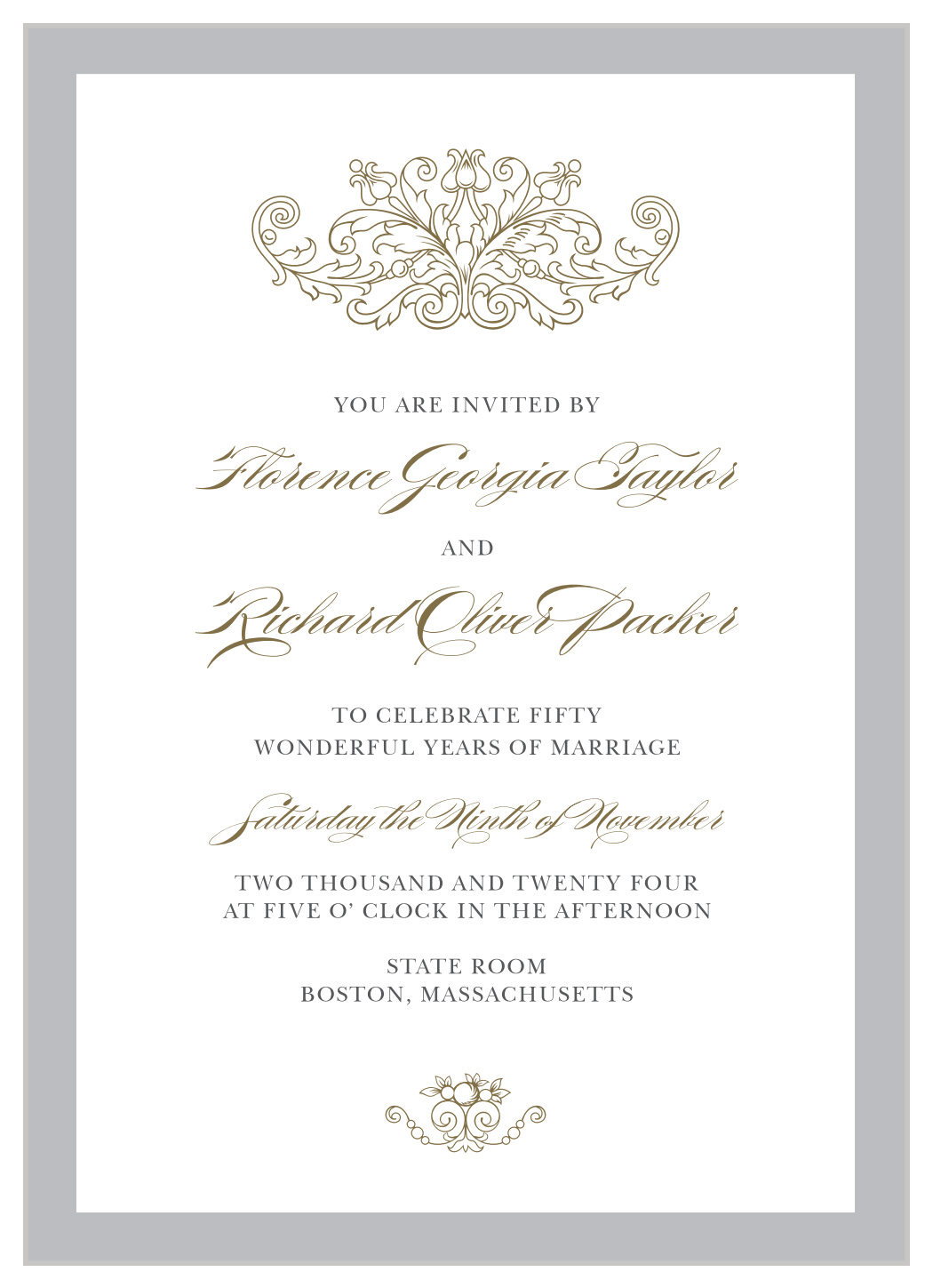 Ornamental Vintage Vow Renewal Invitations by Basic Invite