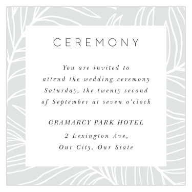 Let your closest family and friends know that they are invited to your greatest moment, by sending them our Bordered Fun Ceremony Cards!