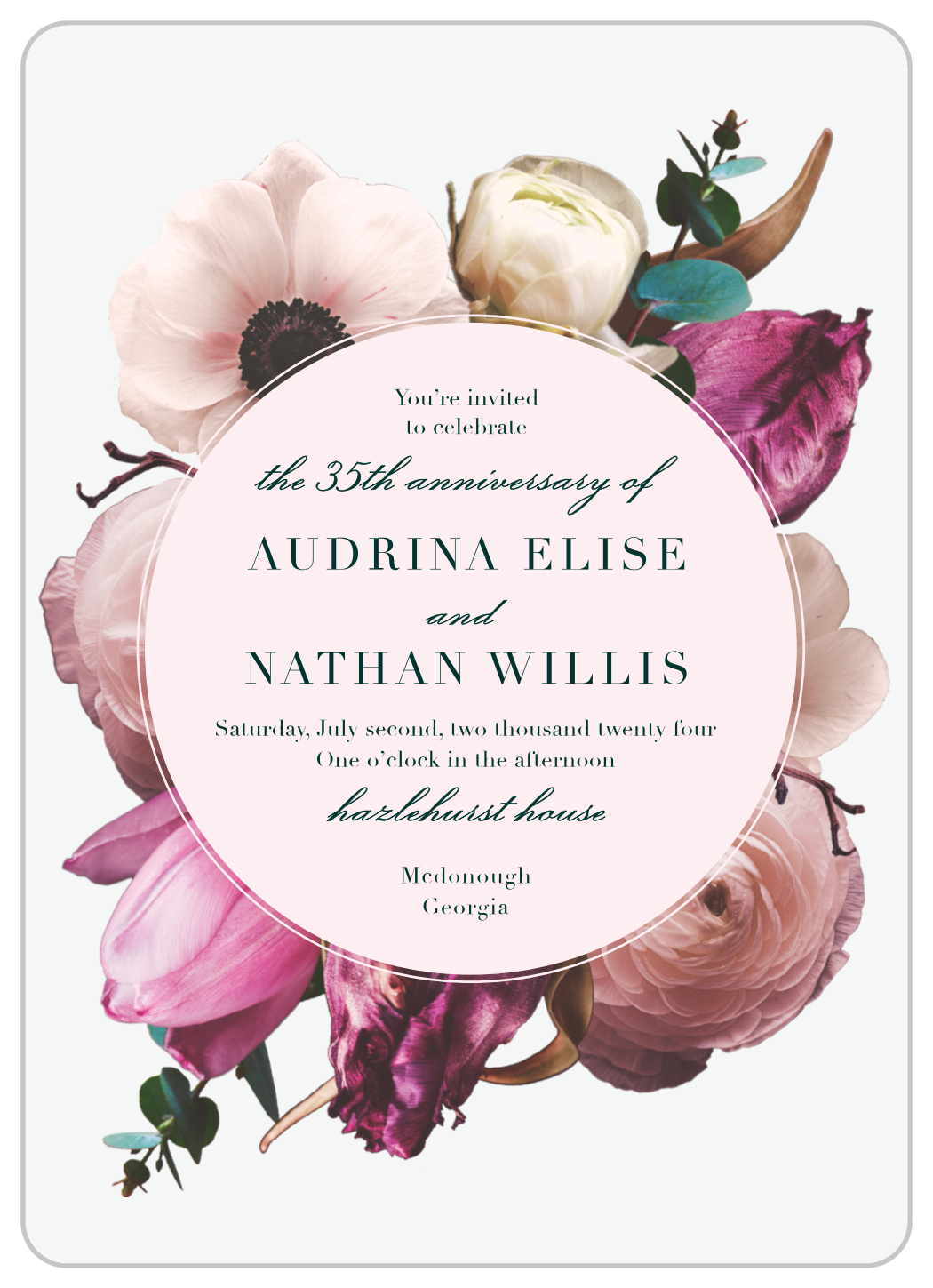 Southern Blooms Vow Renewal Invitations