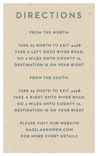 A Star of David is printed lightly in the background of our Kraft Star Bar MItzvah Direction Cards.