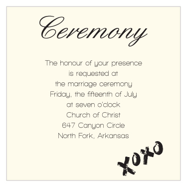 Invite your guests to your ceremony with this ceremony card.