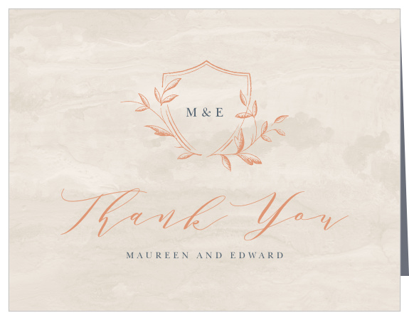 Our Woodland Monogram Vow Renewal Thank You Cards utilize your own favorite photograph for a stunning backdrop.