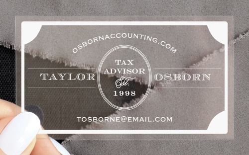 Tax Symbols Clear Business Cards
