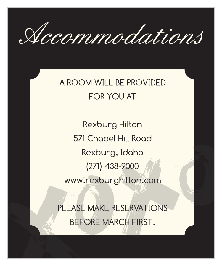 Hugs & Kisses Accommodation Cards