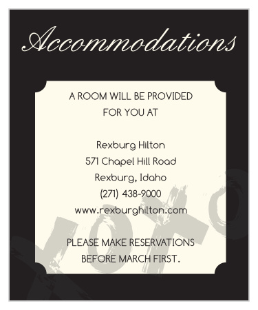 Make things too easy for your guests by providing them with this fully customizable Accommodation card.