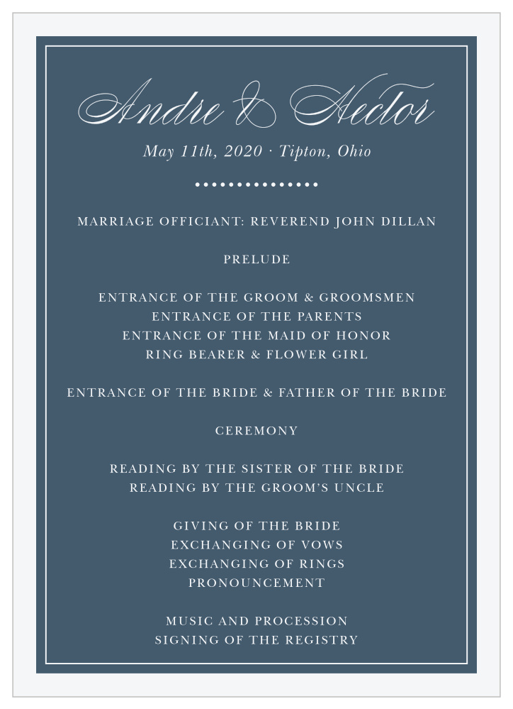 Buttoned Up Wedding Programs