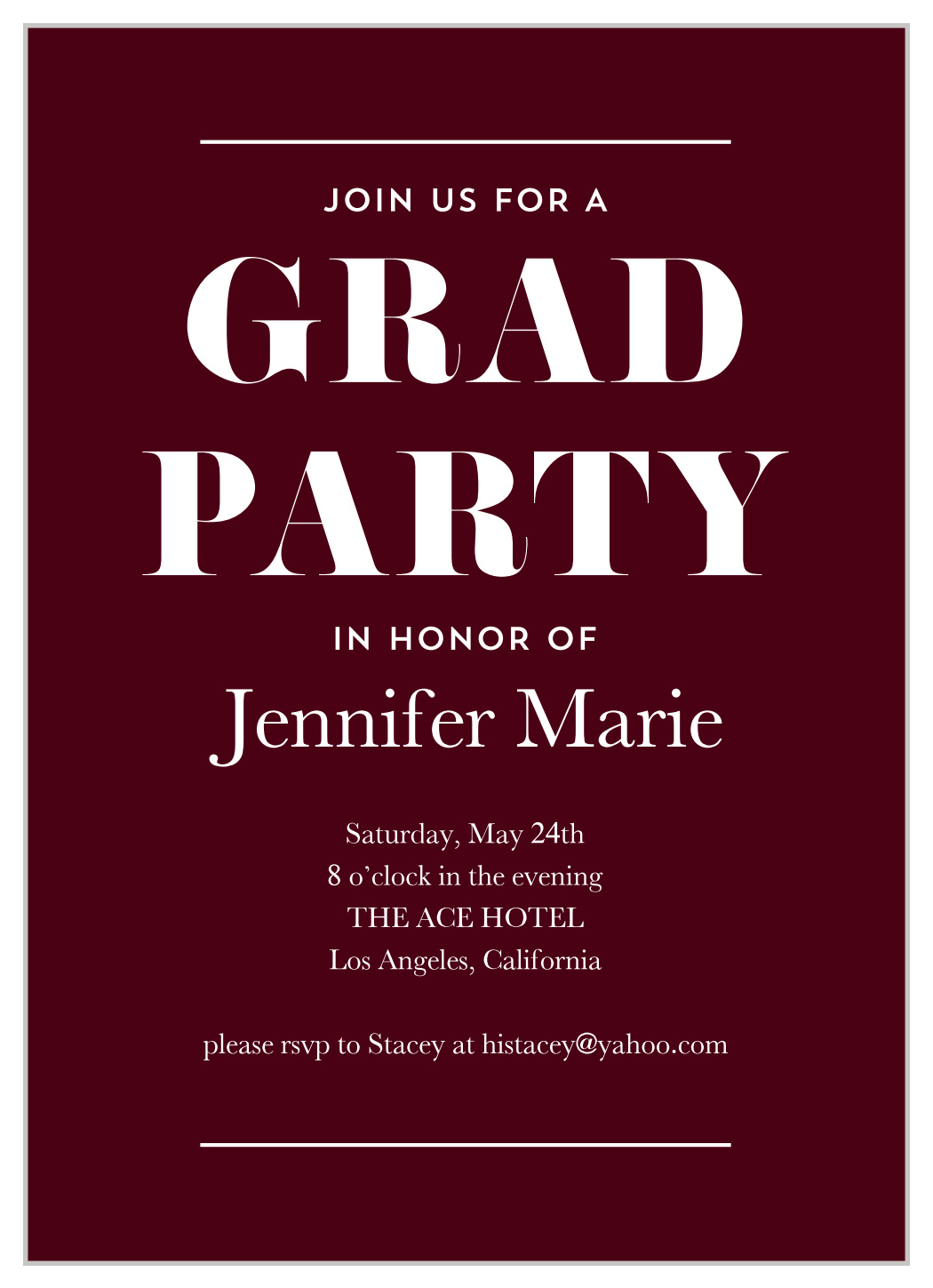 Important Year Graduation Invitations