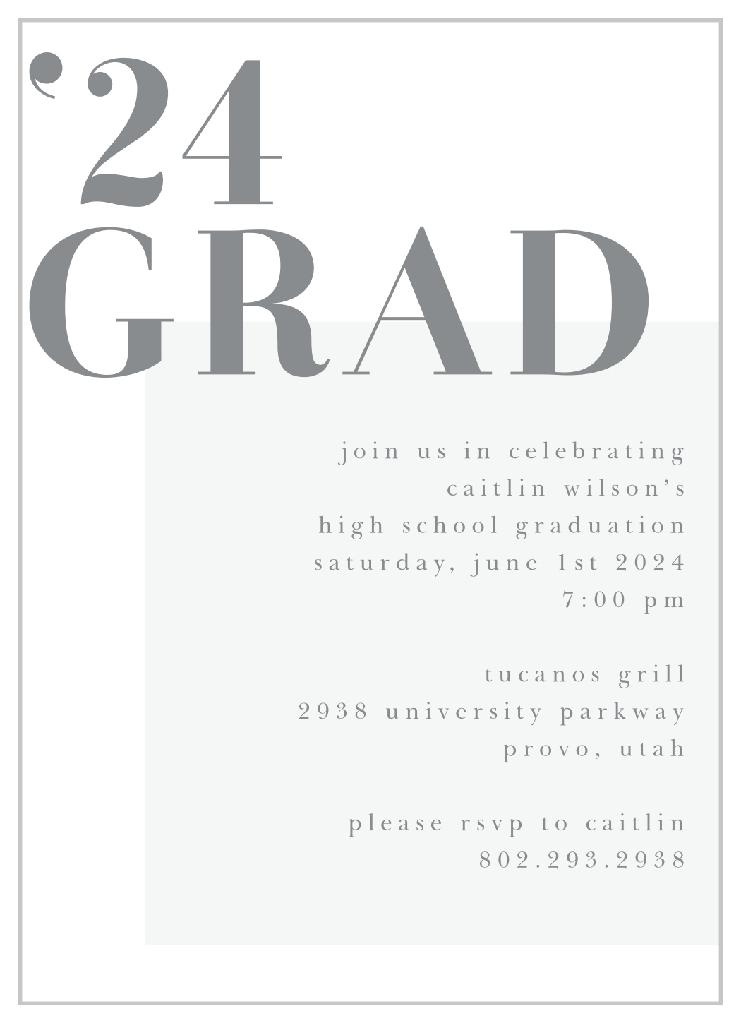 Bold Corner Graduation Invitations