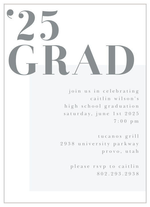 It’s time to celebrate your graduation! Invite your closest supporters to celebrate with you with our Bold Corner Graduation Invitations. 