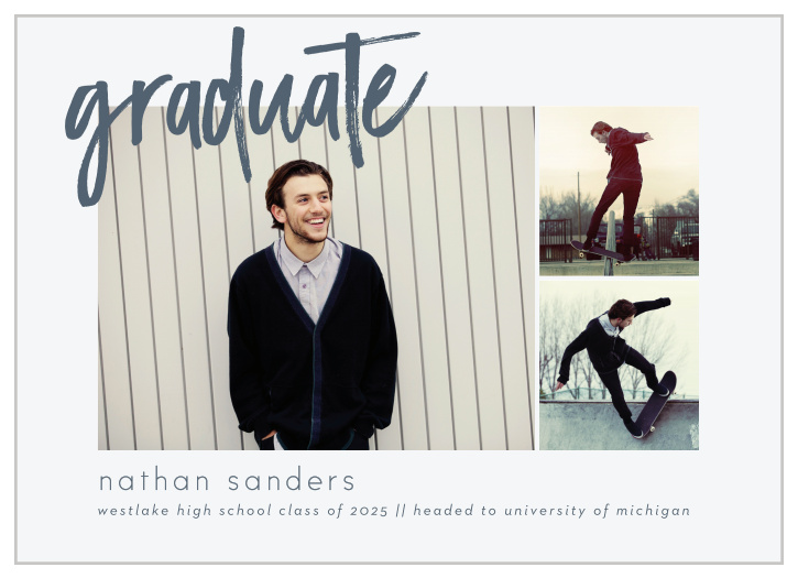You’ve worked hard for so long. At last, it’s almost time. Announce your big achievement with our Brush Lettering Graduation Announcements.