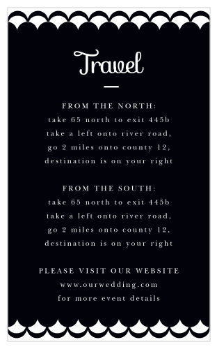 The Luxe Type Direction Cards feature a funky, modern headline that your guests will love! 