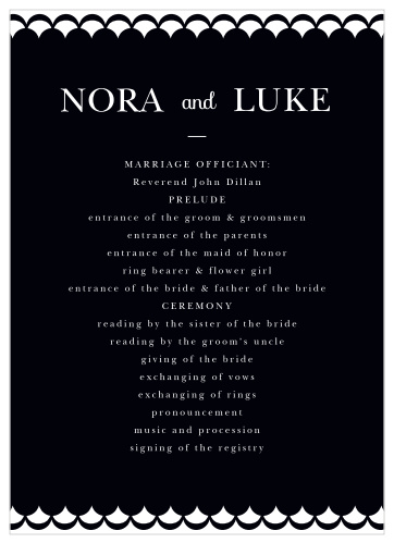 Spell out the important details of your big day with the Luxe Type Wedding Programs!