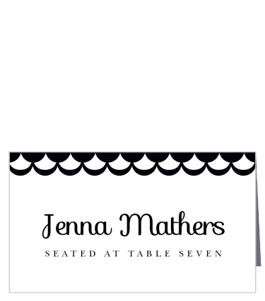 The Luxe Type Place Cards feature an intricate scalloped border that makes them eye-catching and memorable!