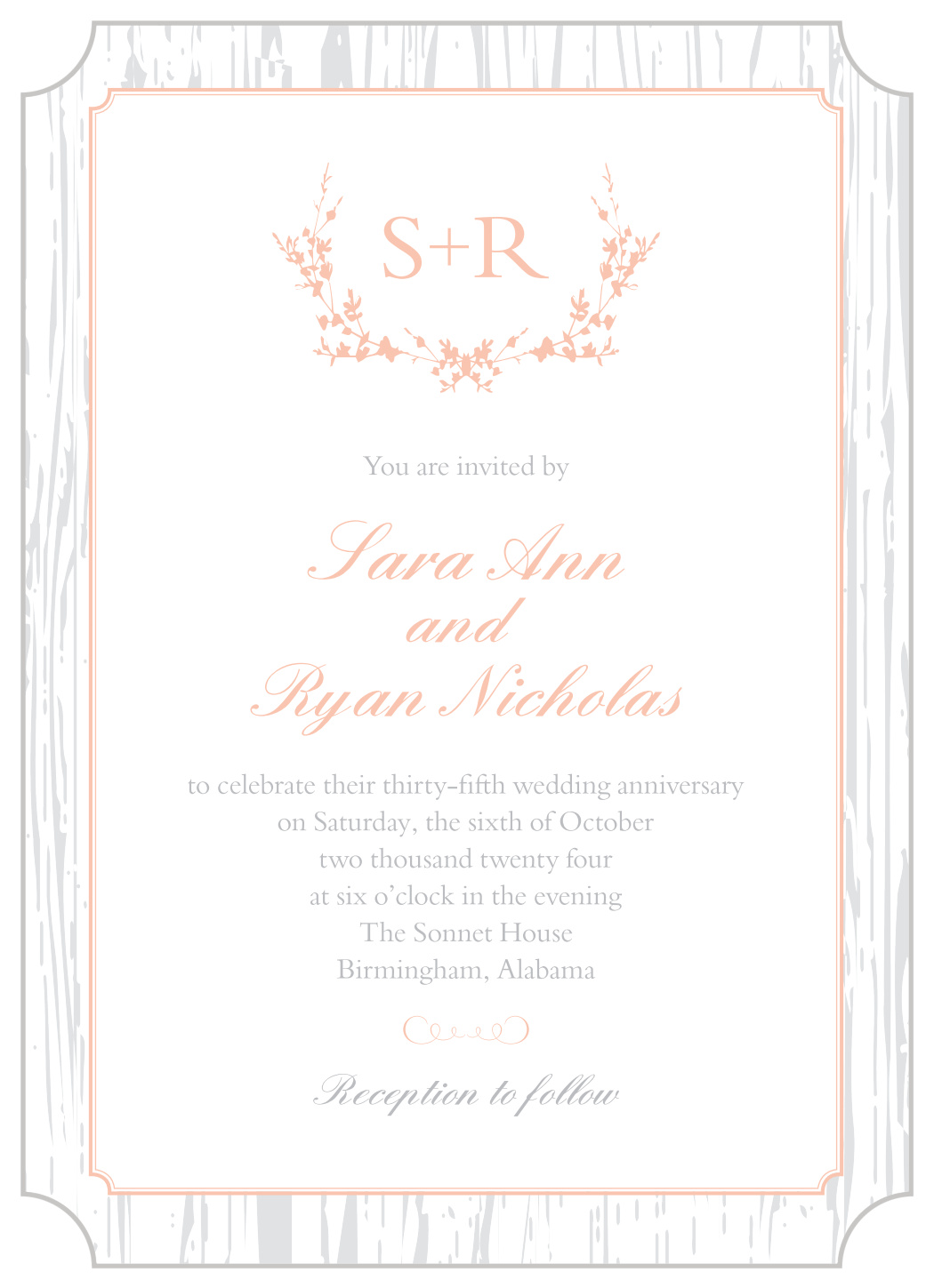 Rustic Boughs Vow Renewal Invitations