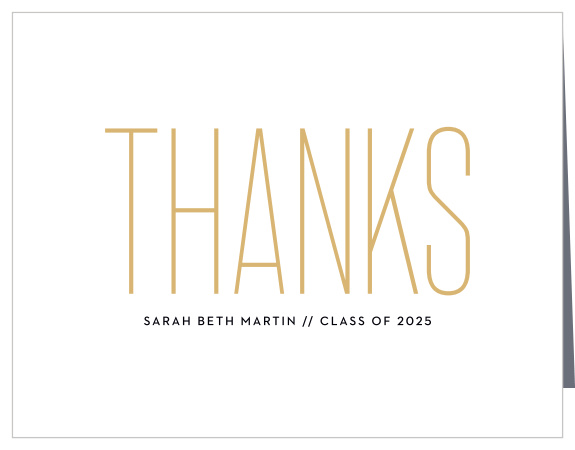 Utilize the thin, irresistibly modern print of our Flash Frames Graduation Thank You Card to say everything you could ever need to.